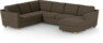 Friday - Hörnsoffa, 2+3-sits med schäslong höger - Brun