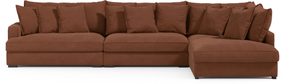 Rossi - 4-sits soffa med divan höger - Orange