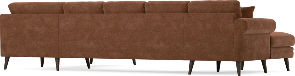 Eden - 3-sits soffa med schäslong vänster och divan höger - Orange