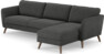 Bridge - 3-sits soffa med schäslong höger - Svart