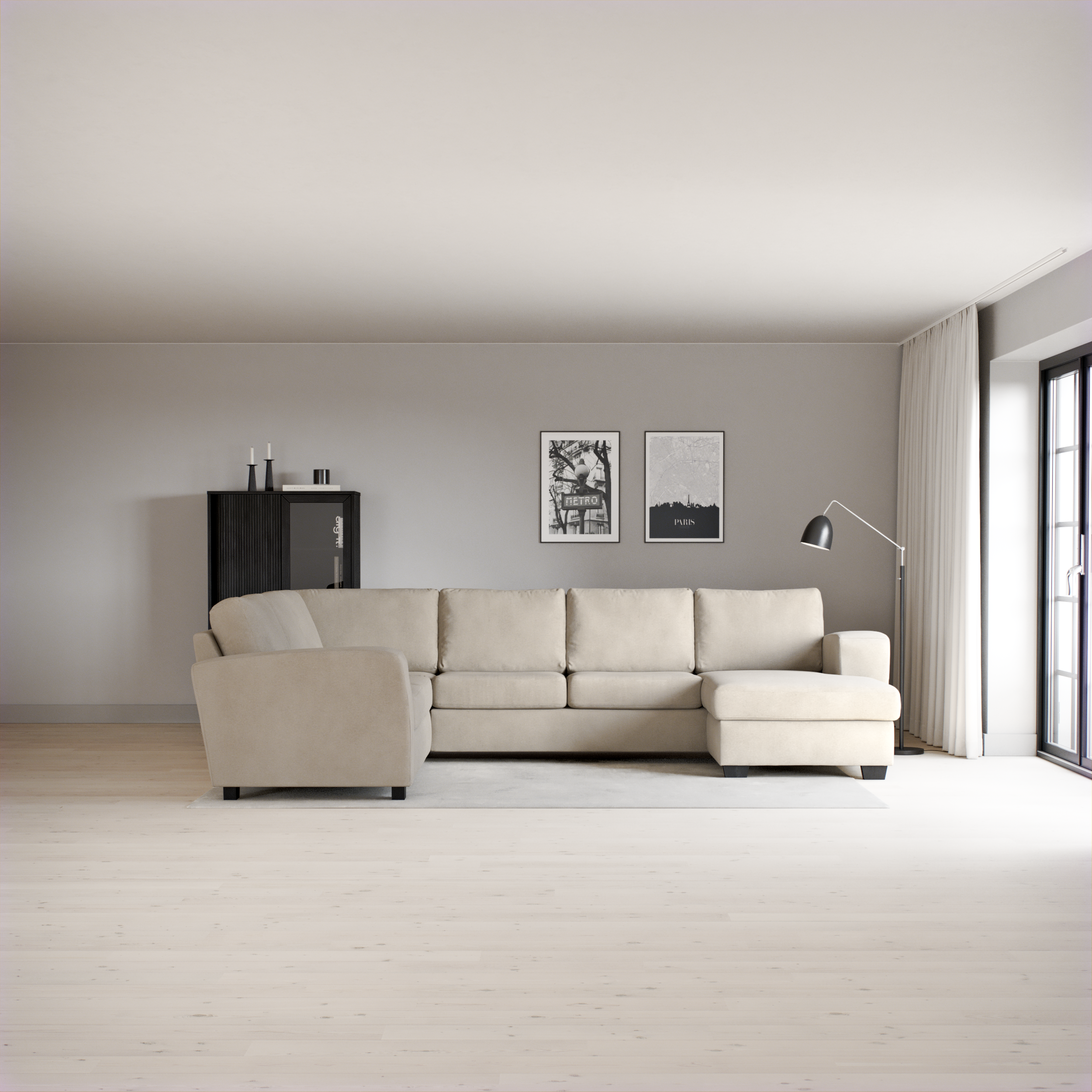 Friday, Hörnsoffa, 2+3-sits med schäslong höger