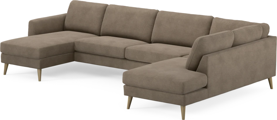 Bridge - 3-sits soffa med schäslong vänster och divan höger - Brun