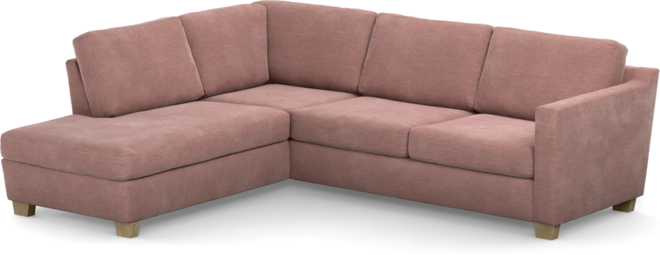 Friday - 2,5-sits soffa med divan vänster - Rosa