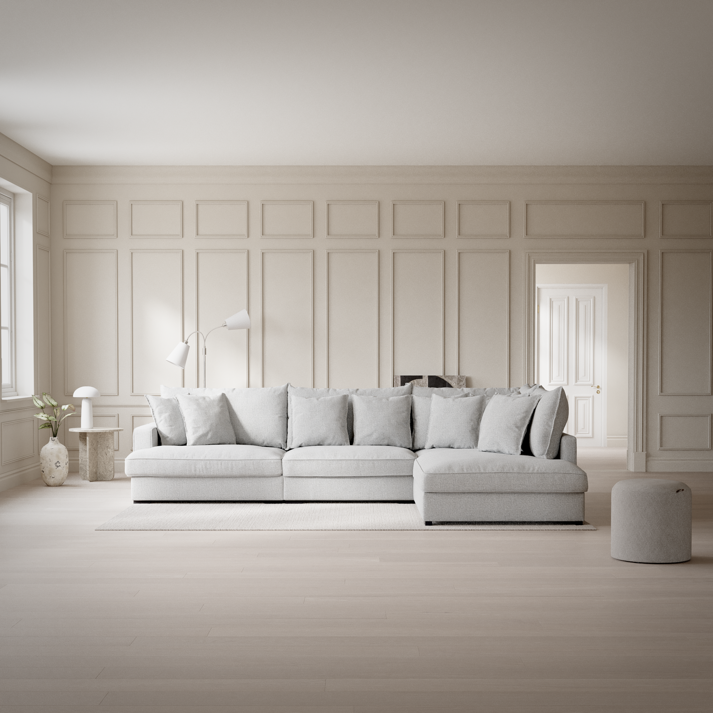 Rossi, 3-sits soffa med divan höger