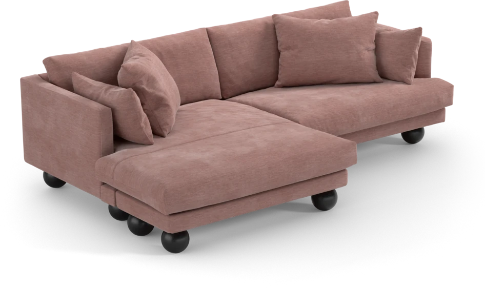 Harper - 4-sits med schäslong XL vänster - Rosa