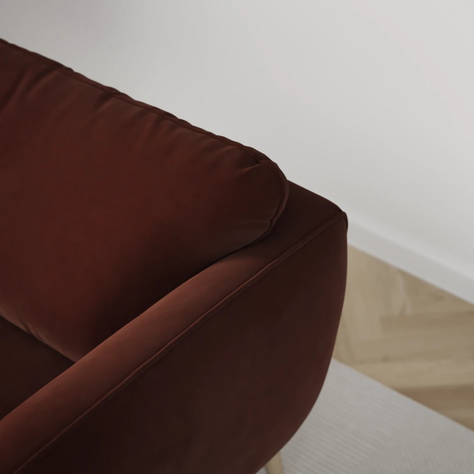 Madison Lux - 3-sits soffa med schäslong vänster - Orange