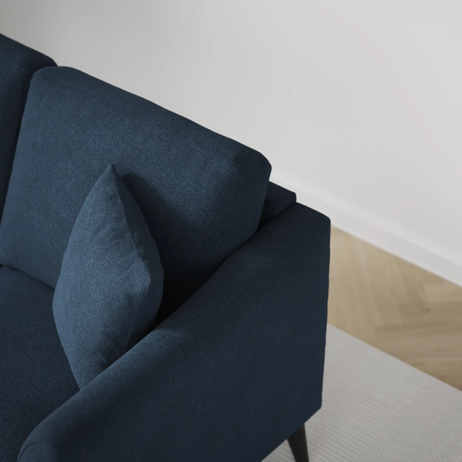 Eden - 3-sits soffa svängd - Blå