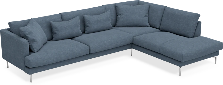Harper - 3-sits soffa med divan höger - Blå