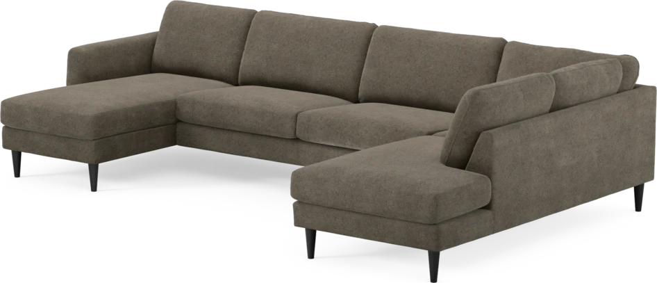 Bridge - 3-sits soffa med schäslong vänster och divan höger - Brun