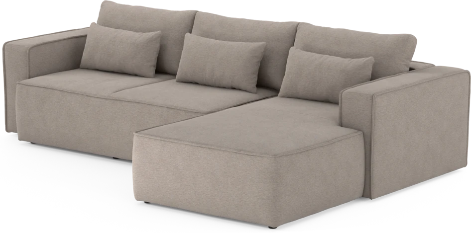 Ide - Bäddsoffa 3-sits med schäslong höger - Beige