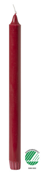 Tindra - Rustikljus, H 28 cm, brinntid 10 h - Röd