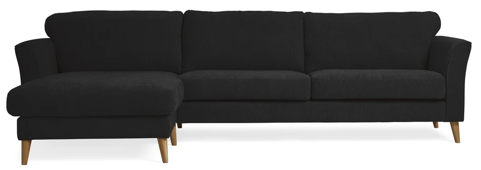 Bridge - 3-sits soffa med schäslong XL vänster - Svart