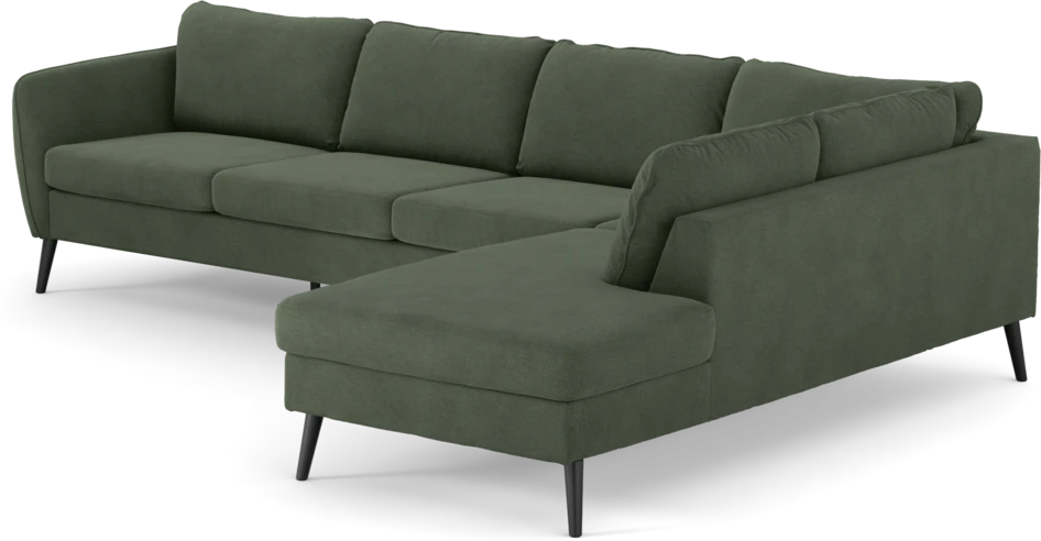 County - 3-sits soffa med divan höger - Grön