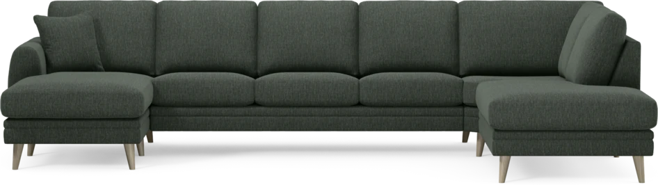Eden - 3-sits soffa med schäslong vänster och divan höger - Grön