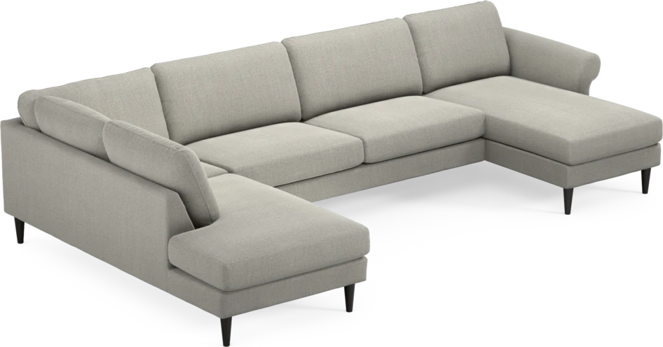 Bridge - 3-sits soffa med divan vänster och schäslong höger - Grå