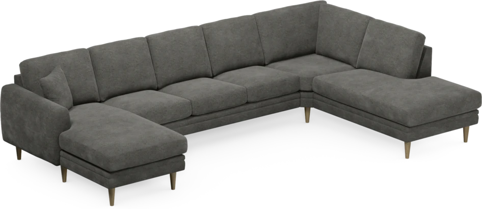 Eden - 3-sits soffa med schäslong vänster och divan höger - Grå