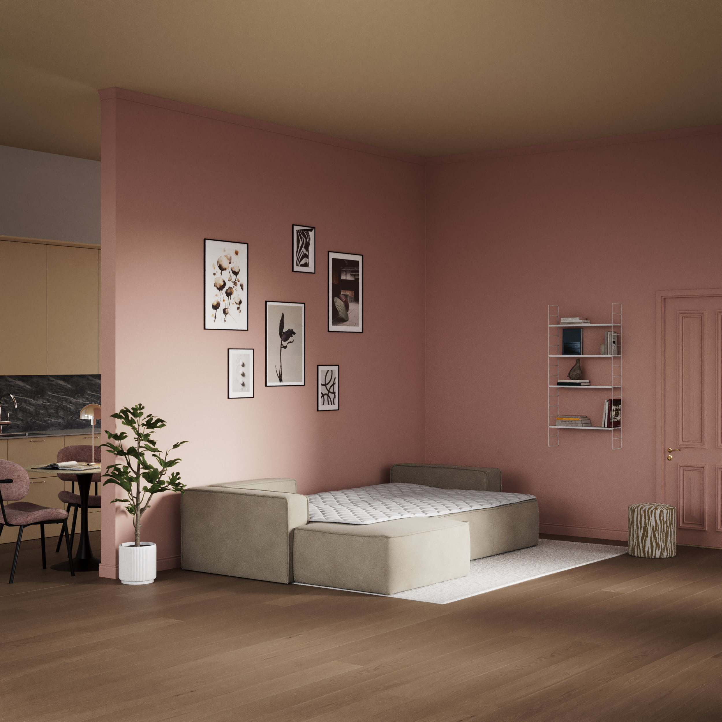 Ide - Bäddsoffa 3-sits med schäslong vänster - inspiration