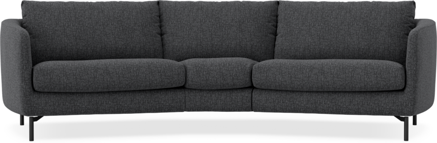 Madison - 3-sits soffa svängd, 90 cm - Svart