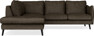 Madison - 2-sits soffa med divan vänster - Brun