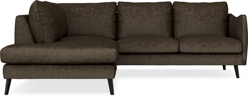 Madison - 2-sits soffa med divan vänster - Brun