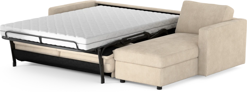 Lindö - Bäddsoffa 2,5-sits med schäslong, vändbar - Beige