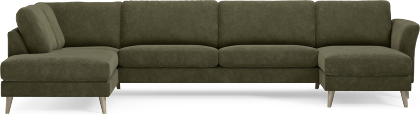 Bridge - 3-sits soffa med divan vänster och schäslong höger - Grön
