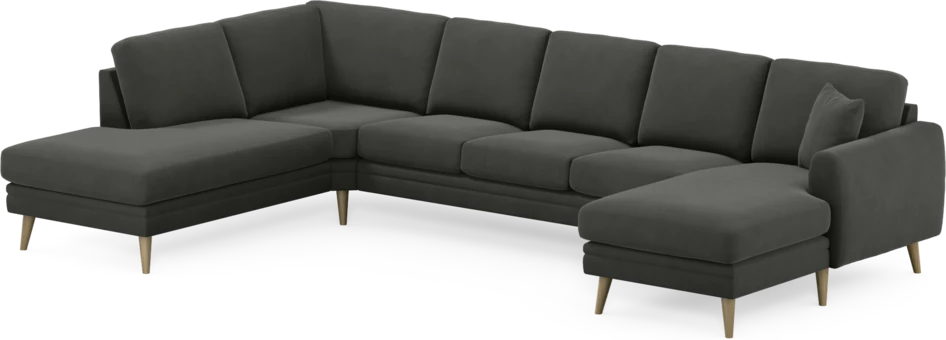 Eden - 3-sits soffa med divan vänster och schäslong höger - Grå