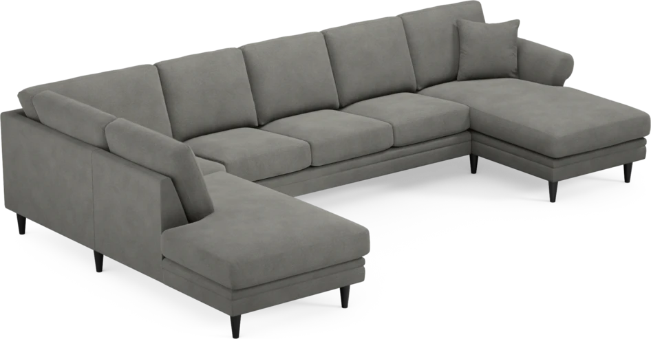 Eden - 3-sits soffa med divan vänster och schäslong höger - Grå