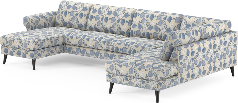 Bridge - 3-sits soffa med schäslong vänster och divan höger - Blå