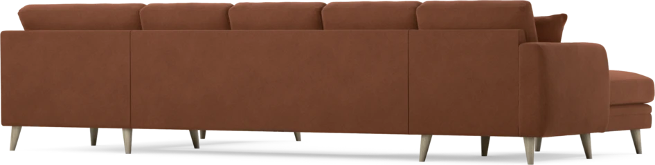 Eden - 3-sits soffa med schäslong vänster och divan höger - Orange