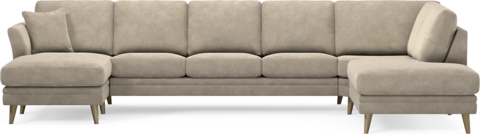 Eden - 3-sits soffa med schäslong vänster och divan höger - Beige