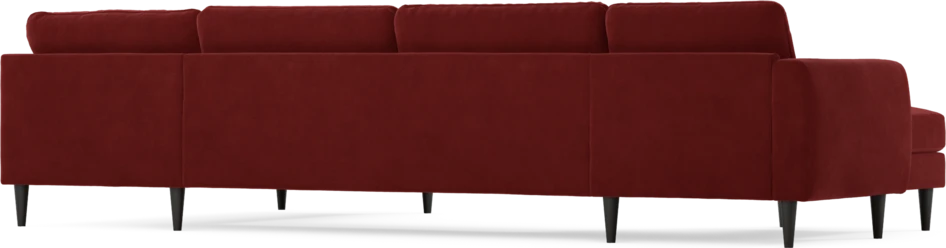 Bridge - 3-sits soffa med schäslong vänster och divan höger - Röd