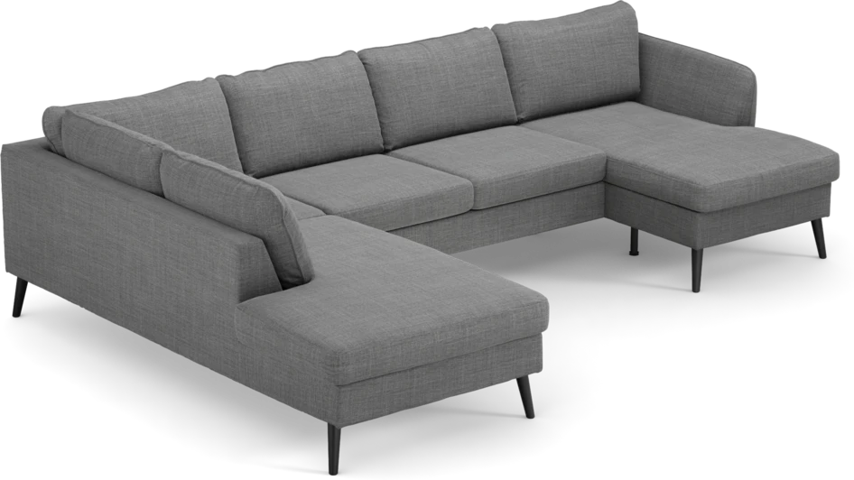 County - 3-sits soffa med divan vänster och schäslong höger - Grå