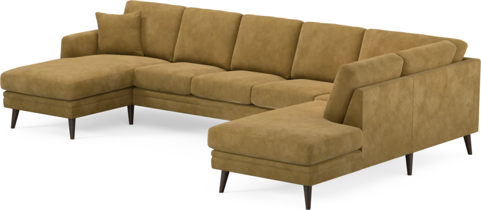 Eden - 3-sits soffa med schäslong vänster och divan höger - Gul
