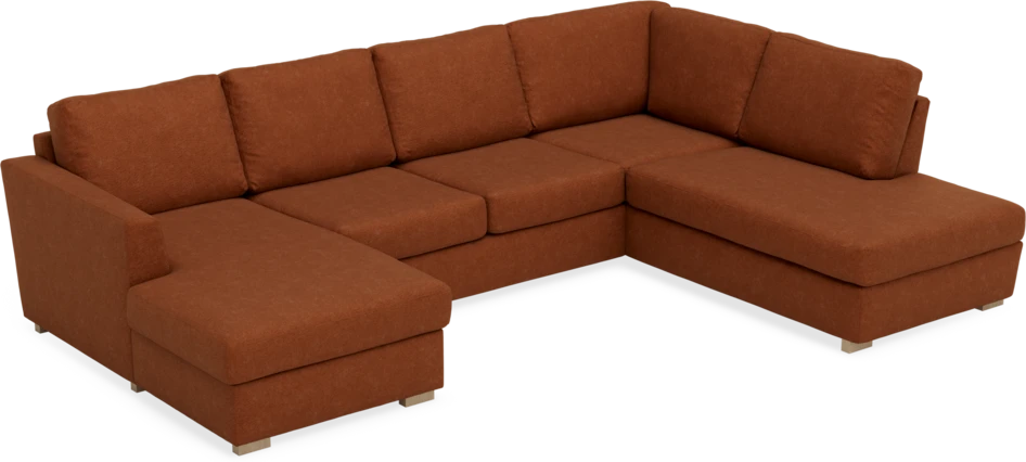 Friday - 3-sits soffa med schäslong vänster och divan höger - Orange