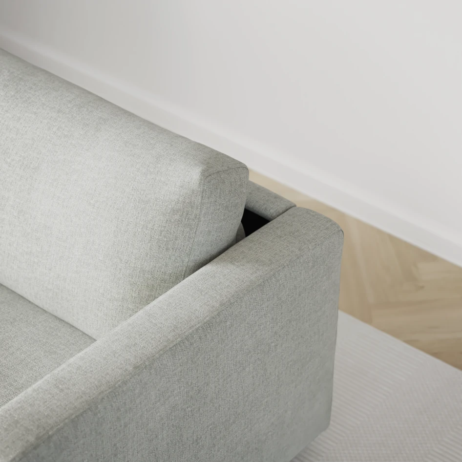 Lindö - Bäddsoffa 2,5-sits med divan - Grå