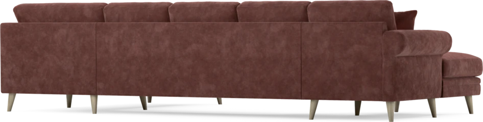 Eden - 3-sits soffa med schäslong vänster och divan höger - Röd