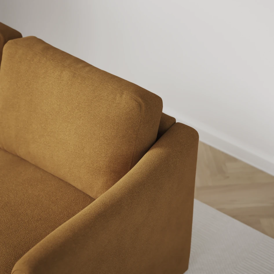 Öland - Bäddsoffa med divan vänster och schäslong höger - Gul