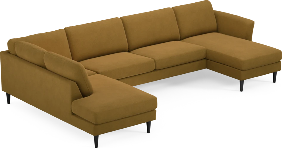 Bridge - 3-sits soffa med divan vänster och schäslong höger - Gul