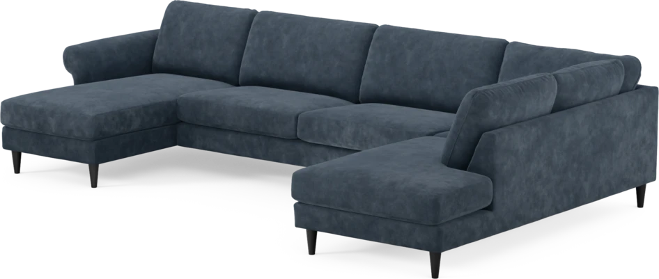 Bridge - 3-sits soffa med schäslong vänster och divan höger - Blå