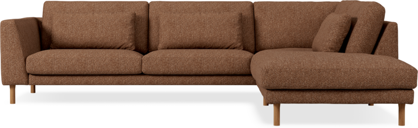 Willow - 3-sits soffa med divan höger, fast klädsel - Orange