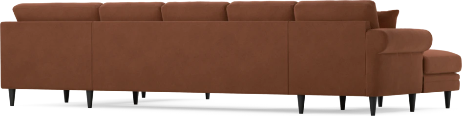 Eden - 3-sits soffa med schäslong vänster och divan höger - Orange
