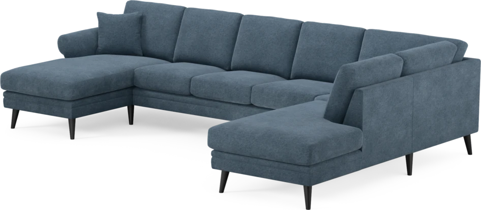 Eden - 3-sits soffa med schäslong vänster och divan höger - Blå