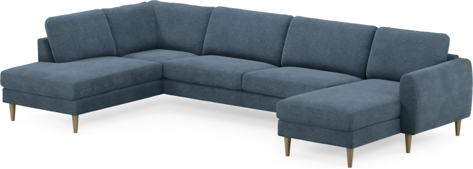 Bridge - 3-sits soffa med divan vänster och schäslong höger - Blå