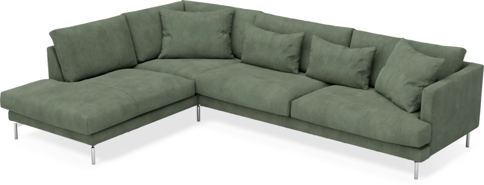 Harper - 3-sits soffa med divan vänster - Grön