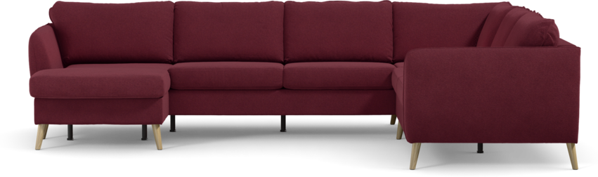 County - Hörnsoffa, 3+2-sits med schäslong vänster - Röd