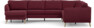 County - Hörnsoffa, 3+2-sits med schäslong vänster - Röd