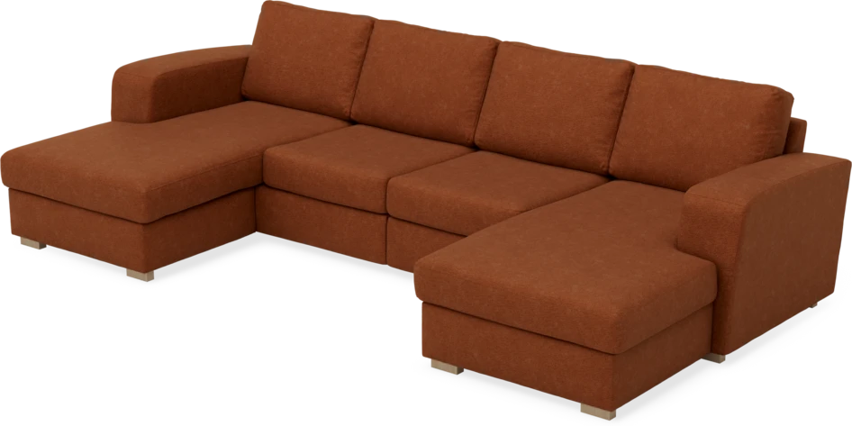 Friday - 2-sits soffa med två schäslonger - Orange