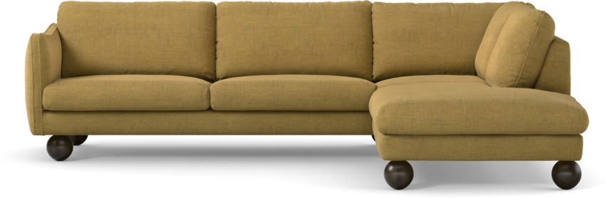 Madison Lux - 3-sits soffa med divan höger - Gul