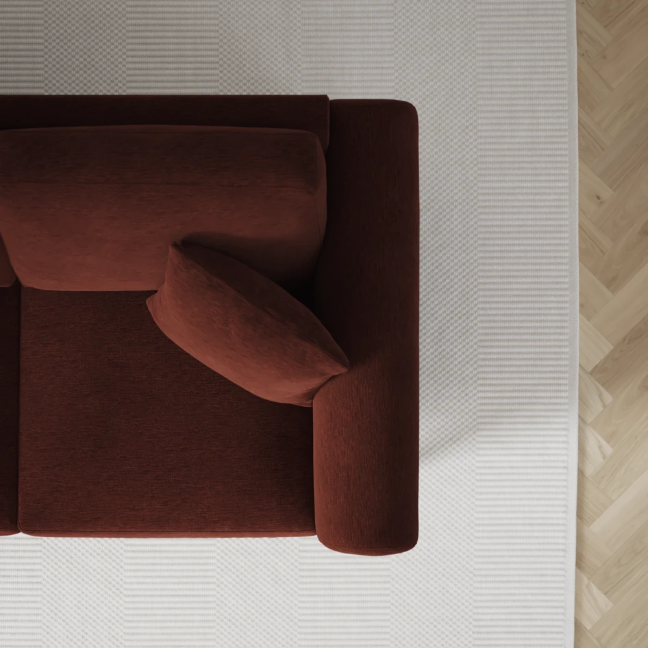 Eden - 3-sits soffa med schäslong vänster och divan höger - Orange